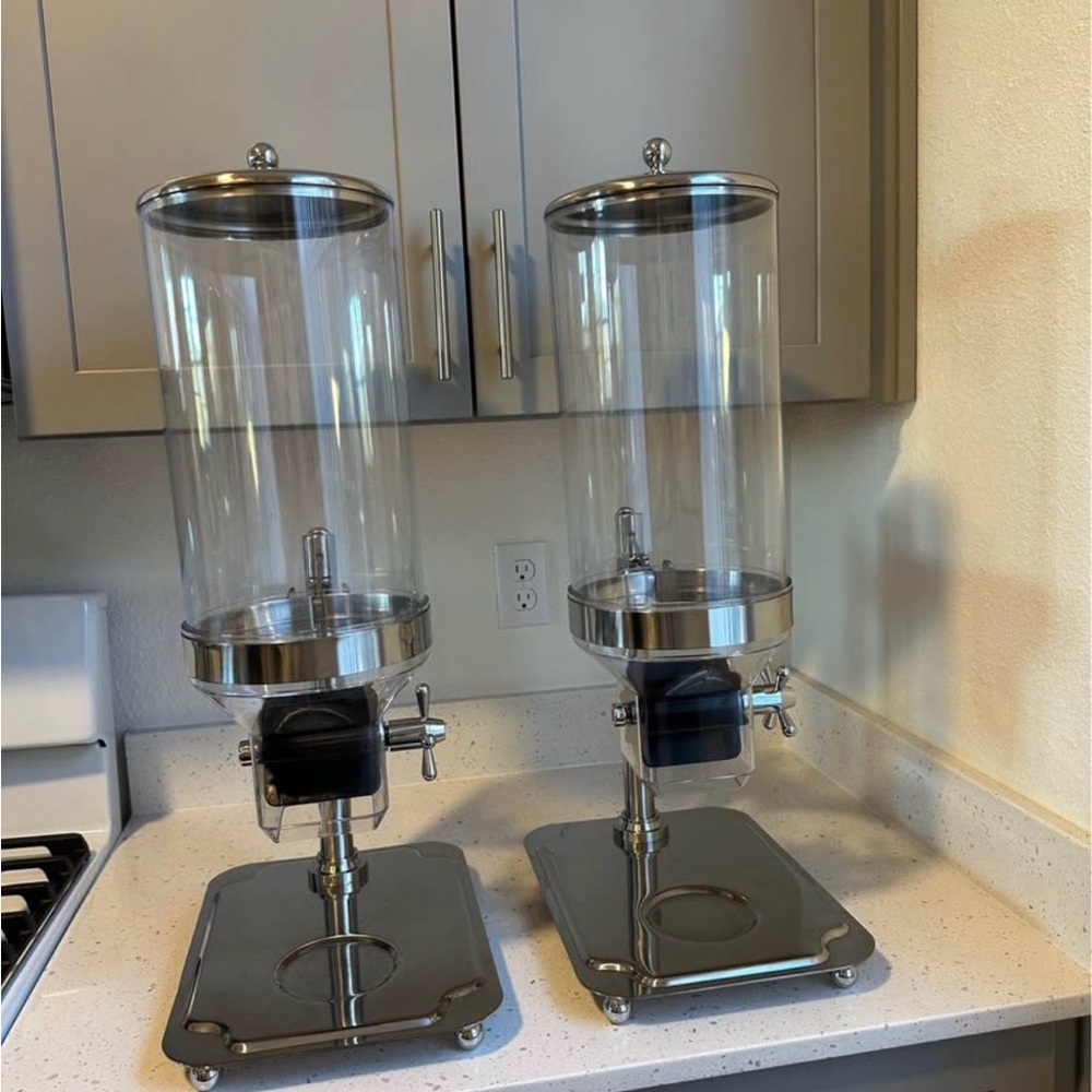 Stainless Steel and Clear Glass Beverage Dispenser Set